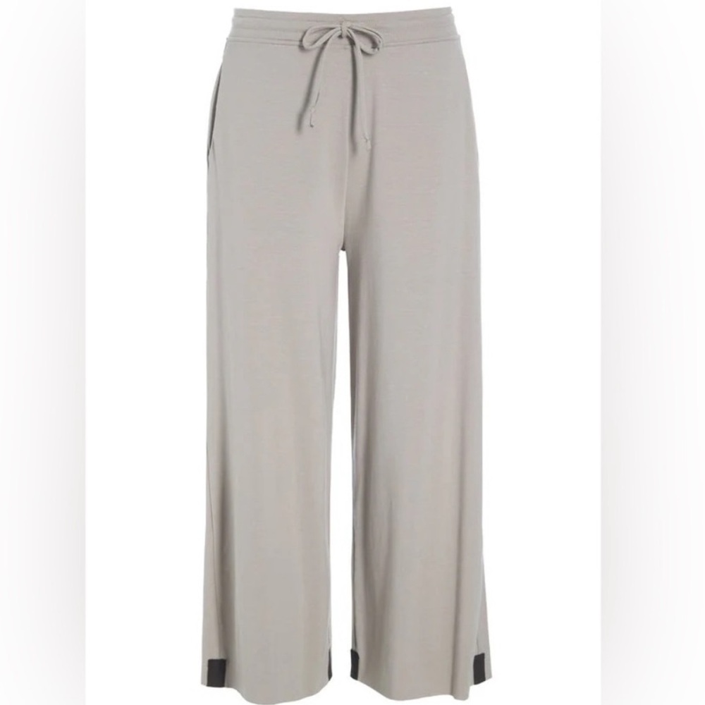 Henriette Steffensen Copenhagen Viscose Sand Tan Wide Leg Trousers Cropped Small